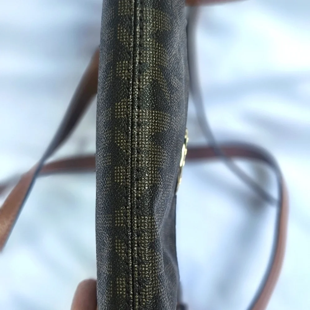 Michael Kors Brown MK Signature Leather Crossbody/Shoulder Bag Two Compartments